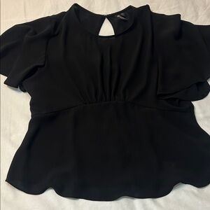 Versona Black Flutter Sleeve Blouse